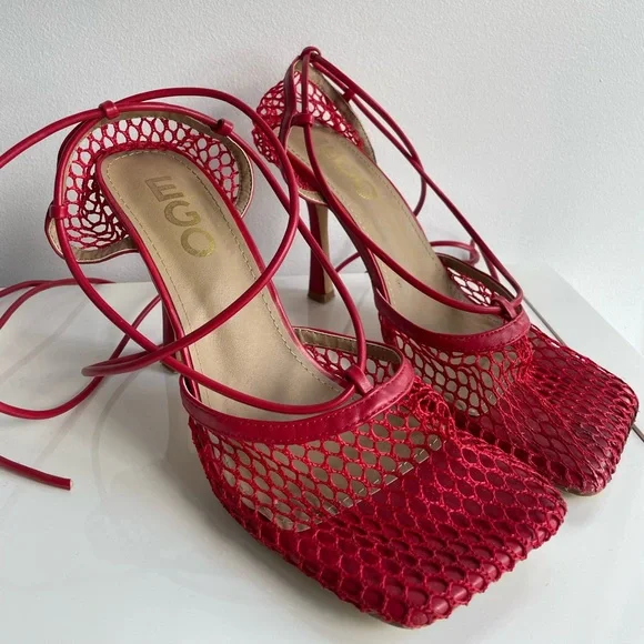 Red Net Heels UK 5 US 7